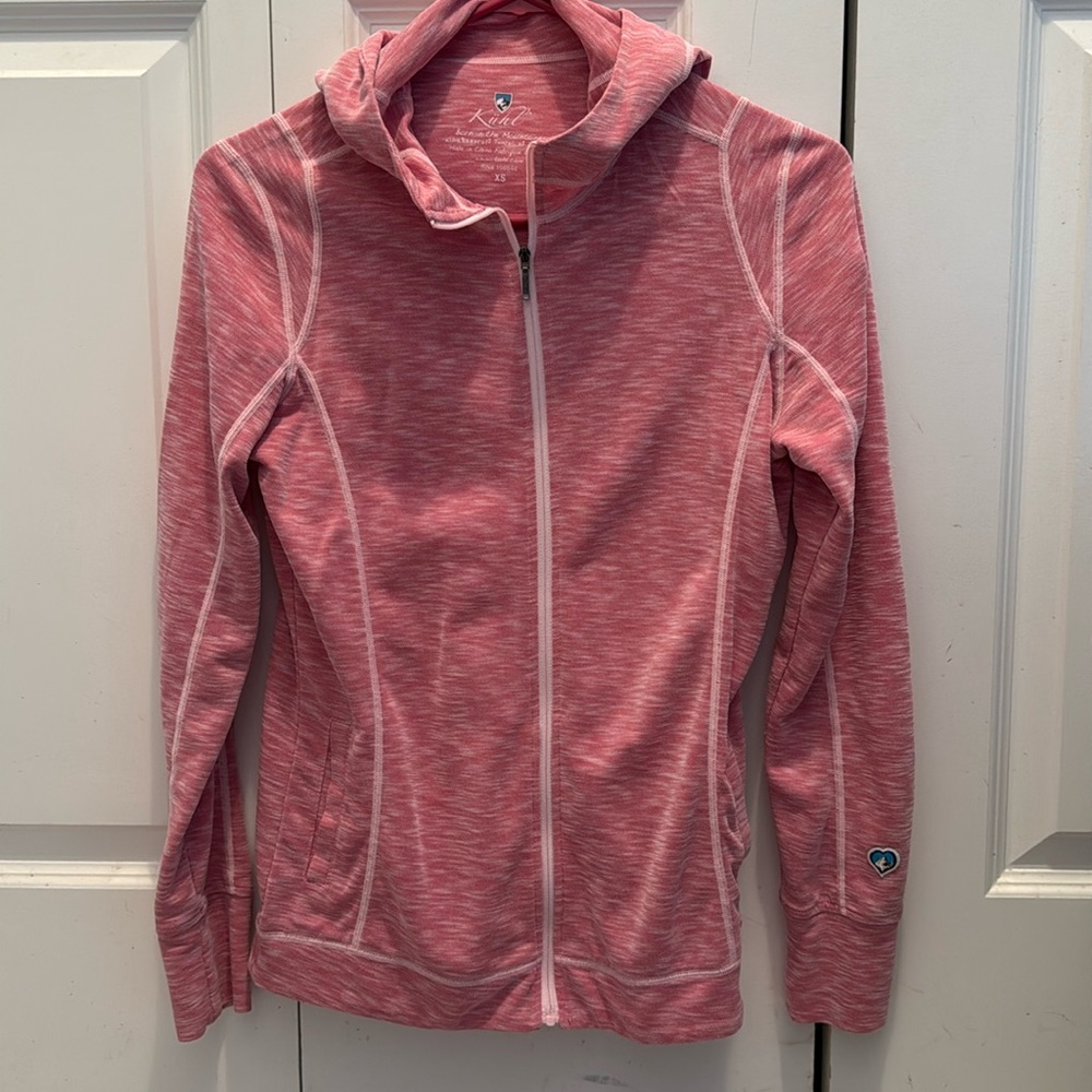 Kuhl Full Zip Lightweight Hooded Jacket Pink Space Dye Women’s Size XS